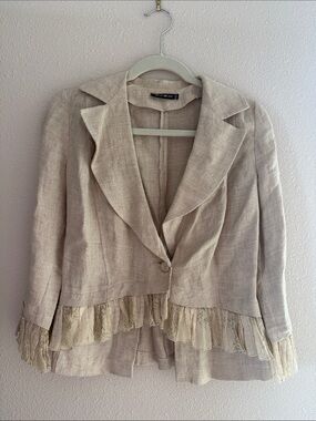 SPAZIOMODA, Italy, 100% linen jacket - Italy size 40, US size Small (4/6)